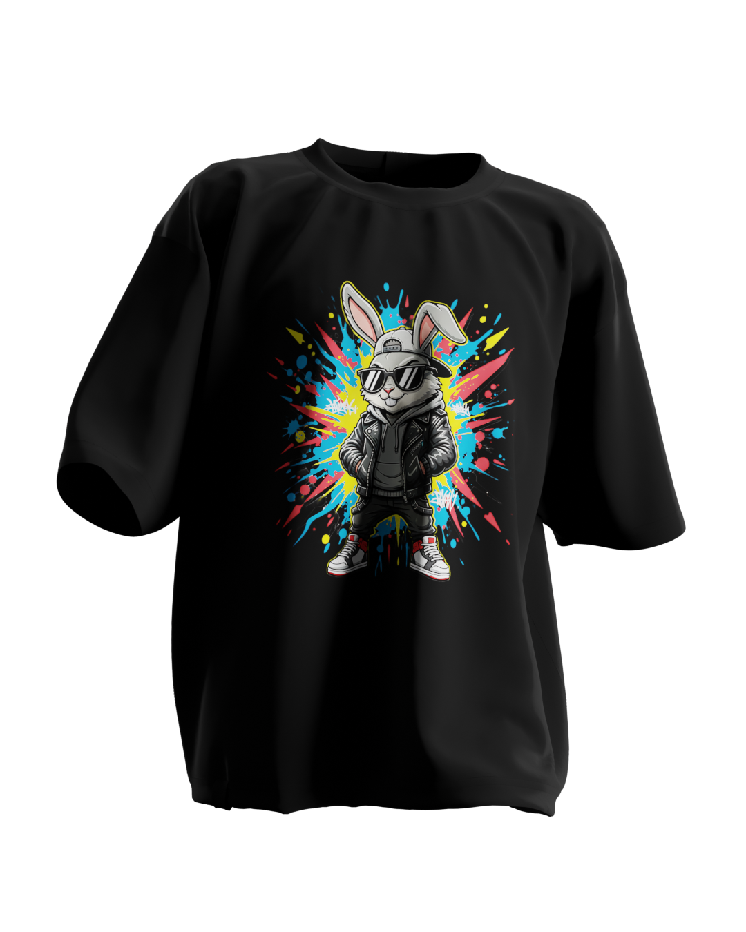 T-Shirt Oversized Essentials Bunny Glitch